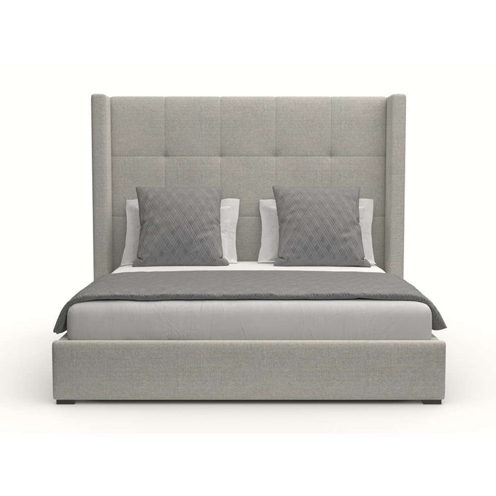 Nativa Interiors - Aylet Button Tufted Upholstered Medium Queen Charcoal Bed - BED-AYLET-BTN-MID-QN-PF-CHARCOAL - GreatFurnitureDeal