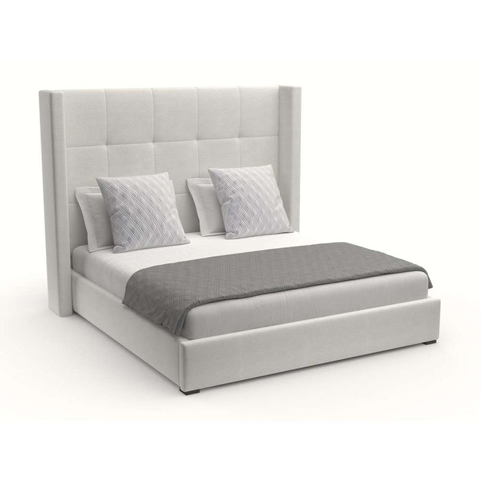 Nativa Interiors - Aylet Button Tufted Upholstered Medium Queen Grey Bed - BED-AYLET-BTN-MID-QN-PF-GREY - GreatFurnitureDeal