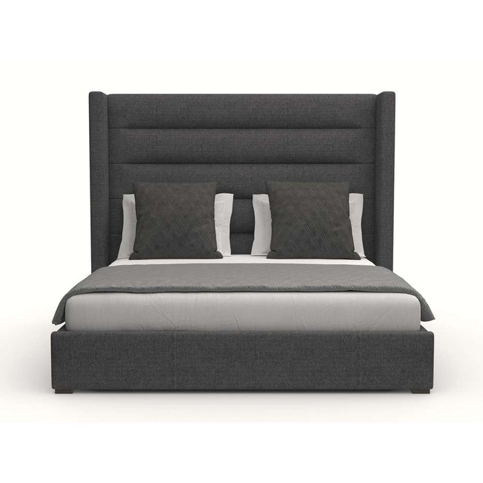 Nativa Interiors - Aylet Horizontal Channel Tufted Upholstered Medium California King Charcoal Bed - BED-AYLET-HC-MID-CA-PF-CHARCOAL - GreatFurnitureDeal