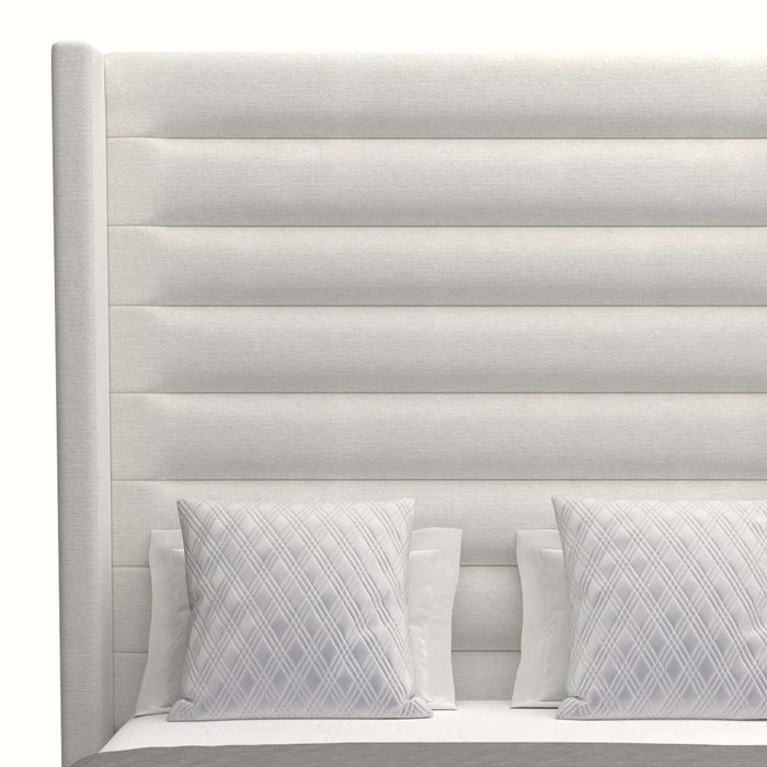 Nativa Interiors - Aylet Horizontal Channel Tufted Upholstered High California King Off White Bed - BED-AYLET-HC-HI-CA-PF-WHITE - GreatFurnitureDeal