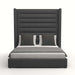 Nativa Interiors - Irenne Horizontal Channel Tufted Upholstered High King Charcoal Bed - BED-IRENNE-HC-HI-KN-PF-CHARCOAL - GreatFurnitureDeal