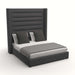 Nativa Interiors - Aylet Horizontal Channel Tufted Upholstered High Queen Charcoal Bed - BED-AYLET-HC-HI-QN-PF-CHARCOAL - GreatFurnitureDeal