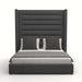 Nativa Interiors - Aylet Horizontal Channel Tufted Upholstered High Queen Charcoal Bed - BED-AYLET-HC-HI-QN-PF-CHARCOAL - GreatFurnitureDeal