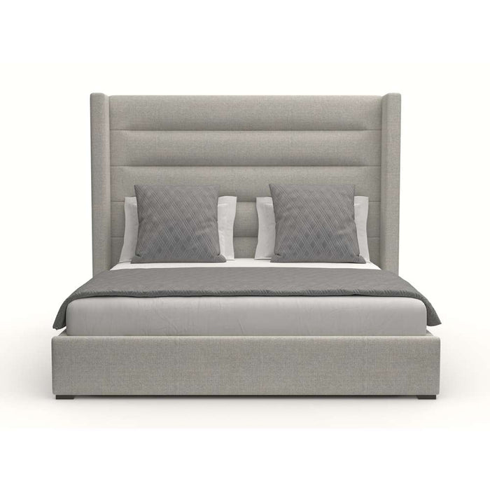 Nativa Interiors - Aylet Horizontal Channel Tufted Upholstered Medium King Charcoal Bed - BED-AYLET-HC-MID-KN-PF-CHARCOAL - GreatFurnitureDeal