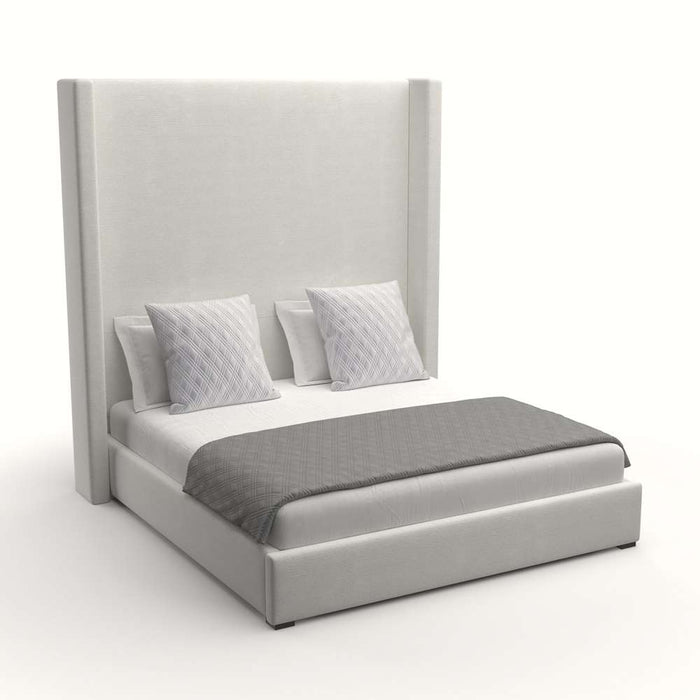 Nativa Interiors - Aylet Plain Upholstered High Queen Charcoal Bed - BED-AYLET-PL-HI-QN-PF-CHARCOAL - GreatFurnitureDeal
