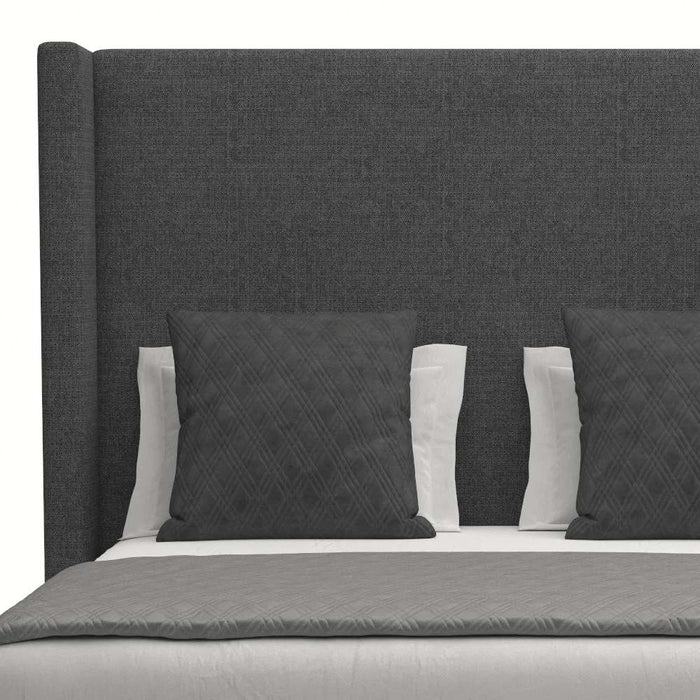 Nativa Interiors - Aylet Plain Upholstered Medium Queen Grey Bed - BED-AYLET-PL-MID-QN-PF-GREY - GreatFurnitureDeal