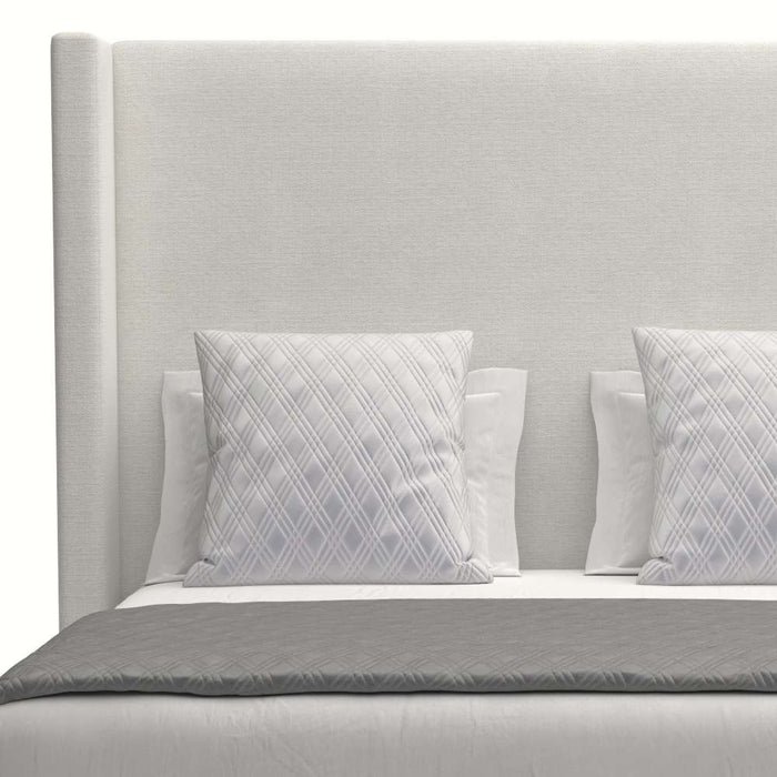 Nativa Interiors - Aylet Plain Upholstered Medium Queen Off White Bed - BED-AYLET-PL-MID-QN-PF-WHITE - GreatFurnitureDeal