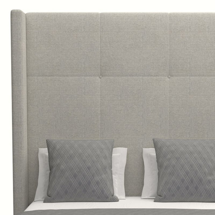 Nativa Interiors - Aylet Simple Tufted Upholstered High King Grey Bed - BED-AYLET-ST-HI-KN-PF-GREY - GreatFurnitureDeal