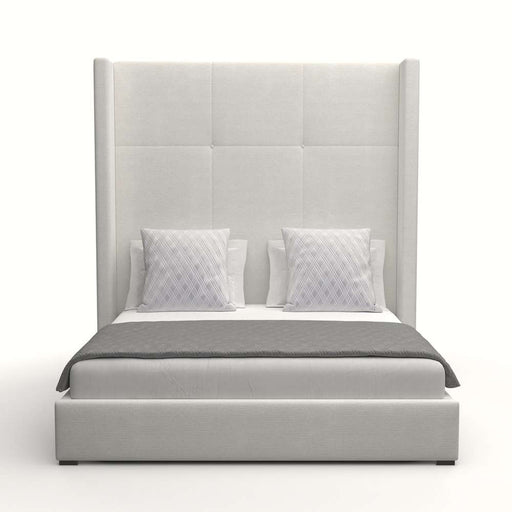 Nativa Interiors - Aylet Simple Tufted Upholstered High King Off White Bed - BED-AYLET-ST-HI-KN-PF-WHITE - GreatFurnitureDeal