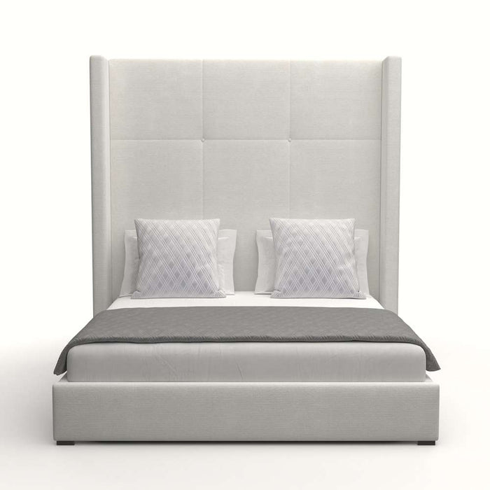 Nativa Interiors - Aylet Simple Tufted Upholstered High King Off White Bed - BED-AYLET-ST-HI-KN-PF-WHITE