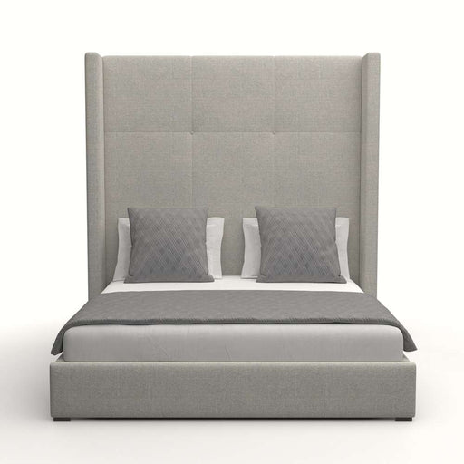 Nativa Interiors - Aylet Simple Tufted Upholstered High Queen Grey Bed - BED-AYLET-ST-HI-QN-PF-GREY - GreatFurnitureDeal