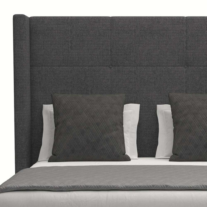 Nativa Interiors - Aylet Simple Tufted Upholstered Medium Queen Charcoal Bed - BED-AYLET-ST-MID-QN-PF-CHARCOAL - GreatFurnitureDeal