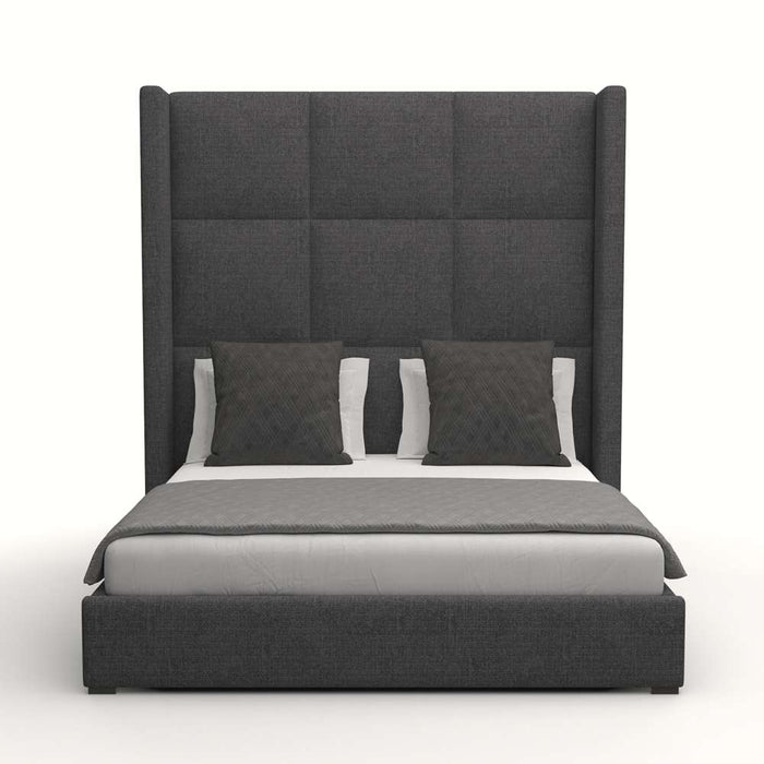 Nativa Interiors - Aylet Square Tufted Upholstered High California King Charcoal Bed - BED-AYLET-SQ-HI-CA-PF-CHARCOAL - GreatFurnitureDeal