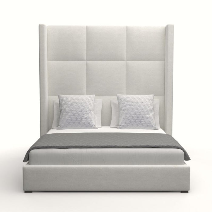 Nativa Interiors - Aylet Square Tufted Upholstered High King Off White Bed - BED-AYLET-SQ-HI-KN-PF-WHITE - GreatFurnitureDeal