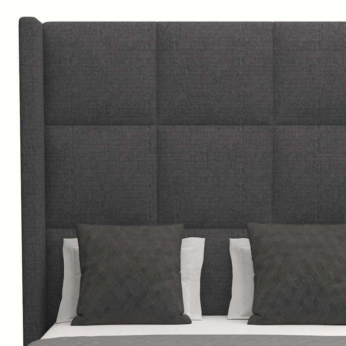 Nativa Interiors - Aylet Square Tufted Upholstered High Queen Grey Bed - BED-AYLET-SQ-HI-QN-PF-GREY - GreatFurnitureDeal
