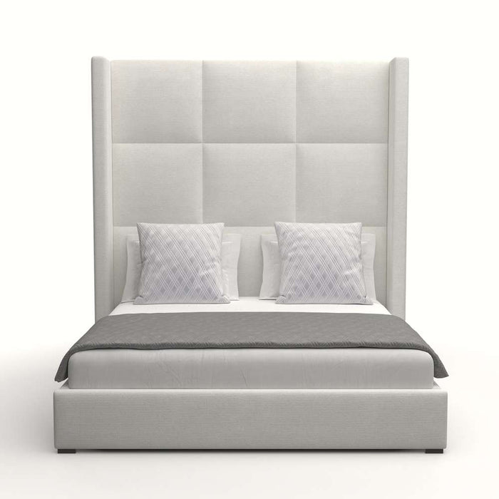 Nativa Interiors - Aylet Square Tufted Upholstered High Queen Off White Bed - BED-AYLET-SQ-HI-QN-PF-WHITE - GreatFurnitureDeal