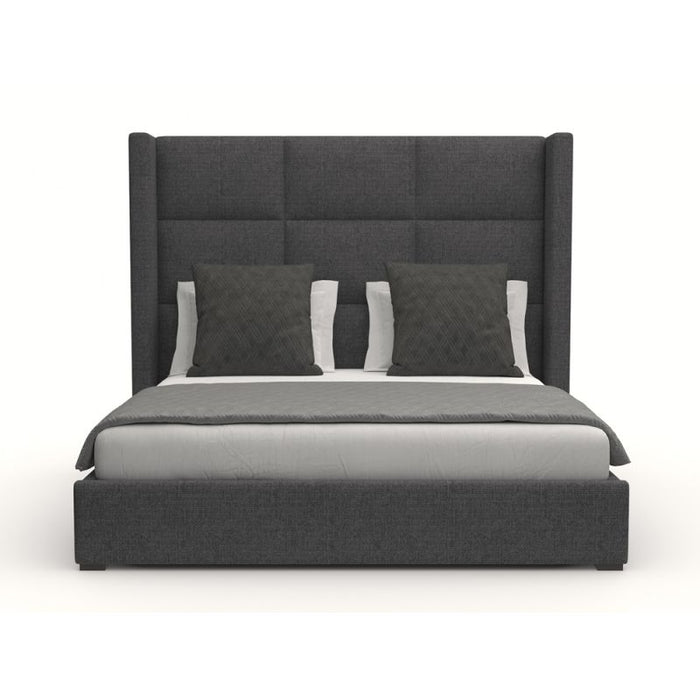 Nativa Interiors - Aylet Square Tufted Upholstered Medium King Charcoal Bed - BED-AYLET-SQ-MID-KN-PF-CHARCOAL - GreatFurnitureDeal