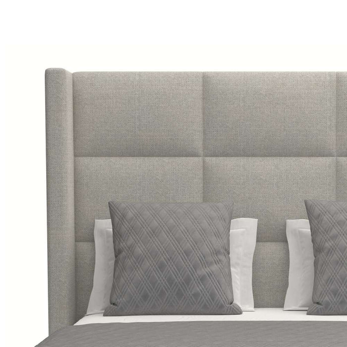 Nativa Interiors - Aylet Square Tufted Upholstered Medium King Grey Bed - BED-AYLET-SQ-MID-KN-PF-GREY