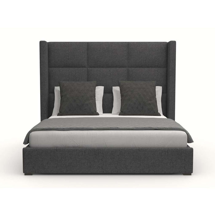Nativa Interiors - Aylet Square Tufted Upholstered Medium Queen Charcoal Bed - BED-AYLET-SQ-MID-QN-PF-CHARCOAL - GreatFurnitureDeal