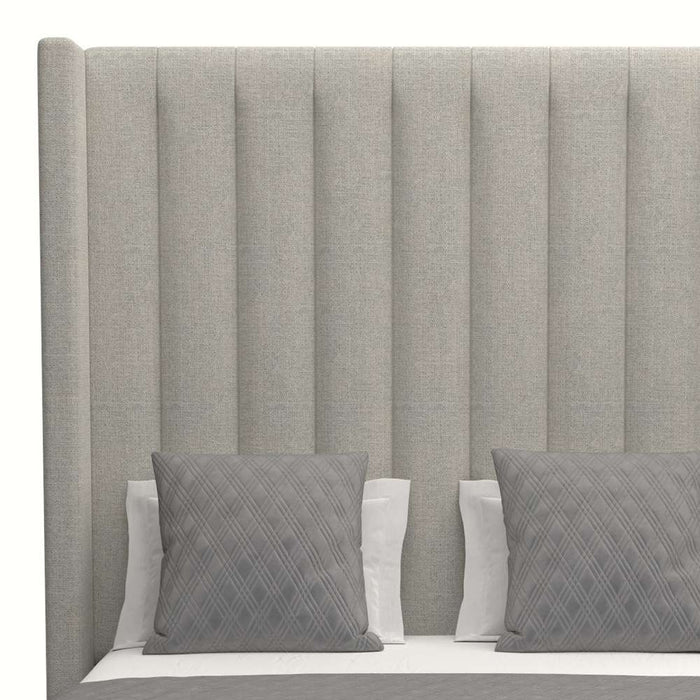 Nativa Interiors - Aylet Vertical Channel Tufted Upholstered High California King Grey Bed - BED-AYLET-VC-HI-CA-PF-GREY - GreatFurnitureDeal