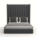 Nativa Interiors - Aylet Vertical Channel Tufted Upholstered High Queen Charcoal Bed - BED-AYLET-VC-HI-QN-PF-CHARCOAL - GreatFurnitureDeal