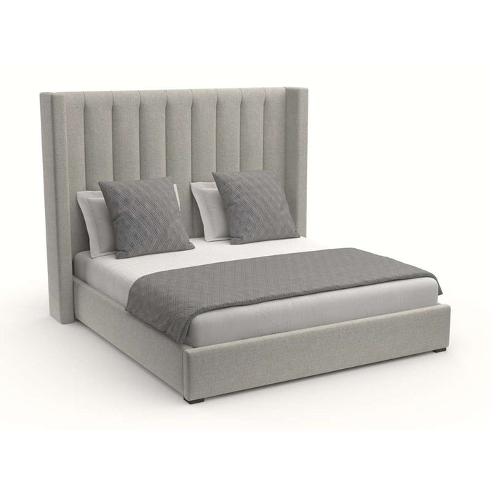 Nativa Interiors - Aylet Vertical Channel Tufted Upholstered Medium Grey King Bed - BED-AYLET-VC-MID-KN-PF-GREY - GreatFurnitureDeal