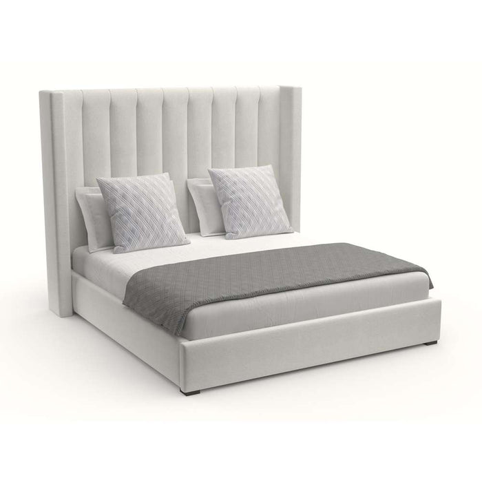 Nativa Interiors - Aylet Vertical Channel Tufted Upholstered Medium Off White California King Bed - BED-AYLET-VC-MID-CA-PF-WHITE - GreatFurnitureDeal