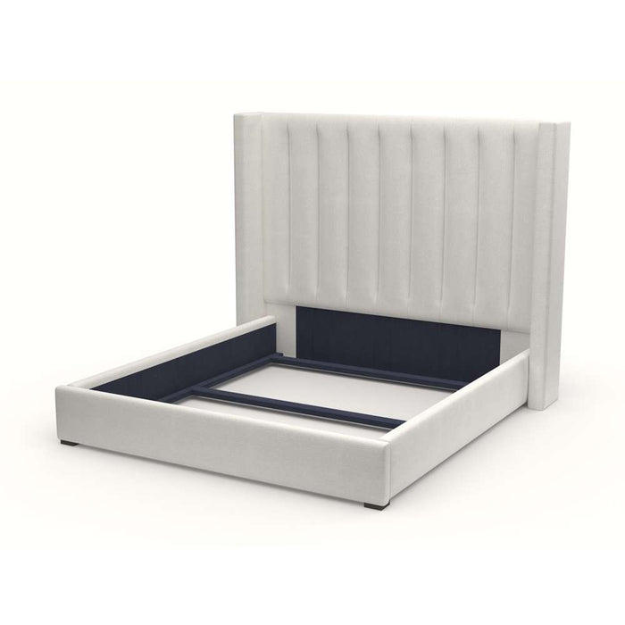 Nativa Interiors - Aylet Vertical Channel Tufted Upholstered Medium Off White California King Bed - BED-AYLET-VC-MID-CA-PF-WHITE - GreatFurnitureDeal