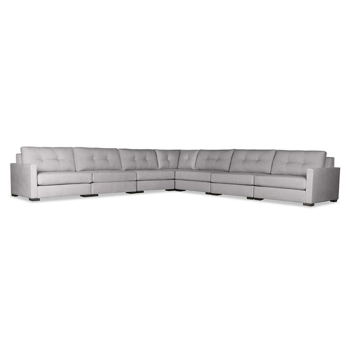 Nativa Interiors - Chester Buttoned Modular L-Shaped Sectional King 159" Charcoal - SEC-CHST-BTN-CL-AR7-7PC-PF-CHARCOAL - GreatFurnitureDeal