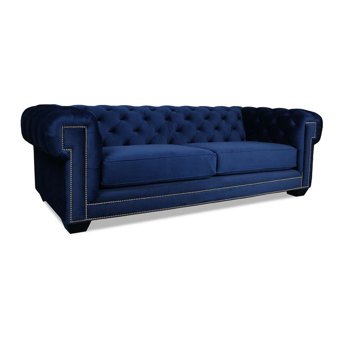 Nativa Interiors - Cornell Chesterfield Tufted Sofa 90" in Blue - SOF-CORNELL-90-CL-MF-BLUE - GreatFurnitureDeal