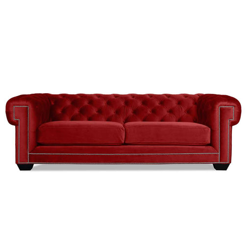 Nativa Interiors - Cornell Chesterfield Tufted Sofa 90" in Red - SOF-CORNELL-90-CL-MF-RED - GreatFurnitureDeal