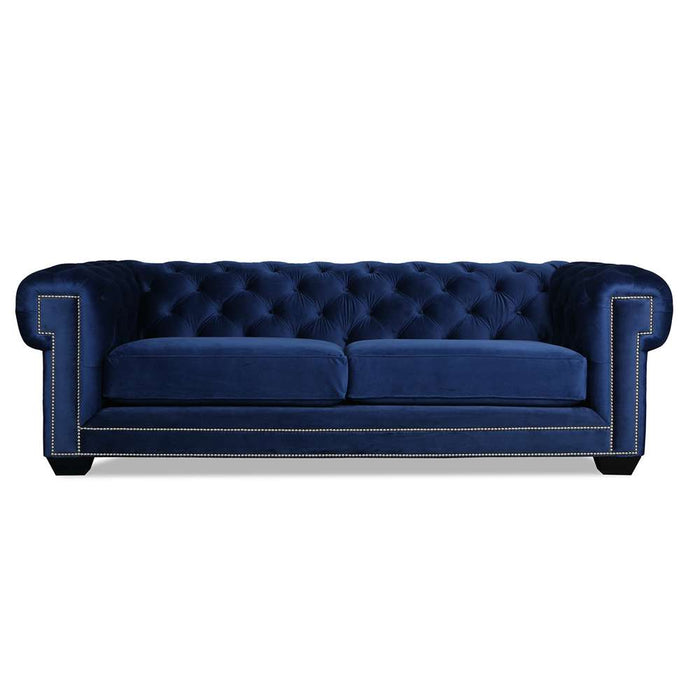 Nativa Interiors - Cornell Chesterfield Tufted Sofa Deep Plush 90" in Blue - SOF-CORNELL-90-DP-MF-BLUE