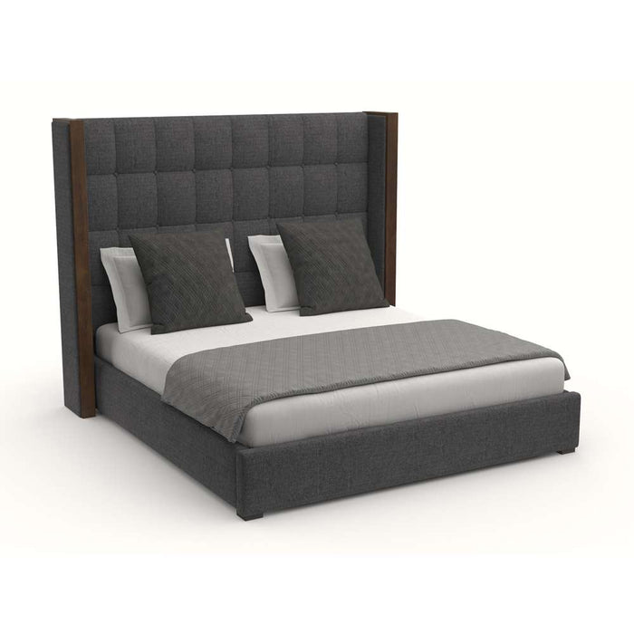 Nativa Interiors - Irenne Box Tufted Upholstered Medium California King Charcoal Bed - BED-IRENNE-BOX-MID-CA-PF-CHARCOAL - GreatFurnitureDeal