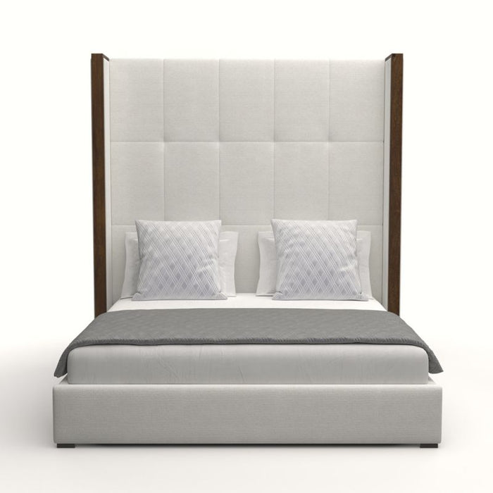Nativa Interiors - Irenne Button Tufted Upholstered High King Off White Bed - BED-IRENNE-BTN-HI-KN-PF-WHITE - GreatFurnitureDeal