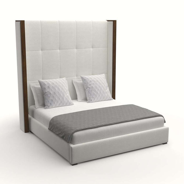 Nativa Interiors - Irenne Button Tufted Upholstered High Queen Off White Bed - BED-IRENNE-BTN-HI-QN-PF-WHITE - GreatFurnitureDeal