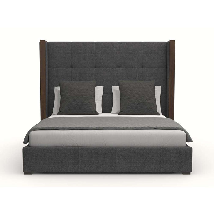 Nativa Interiors - Irenne Button Tufted Upholstered Medium California King Charcoal Bed - BED-IRENNE-BTN-MID-CA-PF-CHARCOAL - GreatFurnitureDeal
