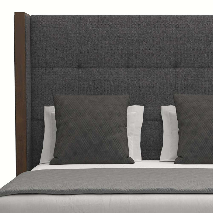 Nativa Interiors - Irenne Button Tufted Upholstered Medium King Grey Bed - BED-IRENNE-BTN-MID-KN-PF-GREY - GreatFurnitureDeal