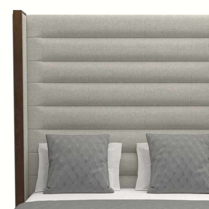 Nativa Interiors - Irenne Horizontal Channel Tufted Upholstered High King Off White Bed - BED-IRENNE-HC-HI-KN-PF-WHITE