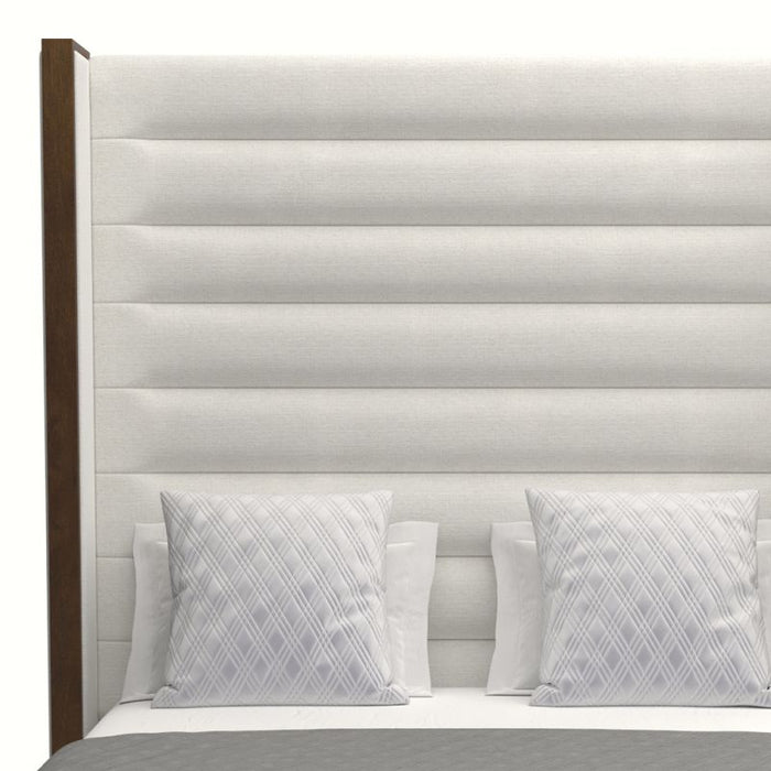 Nativa Interiors - Irenne Horizontal Channel Tufted Upholstered High King Off White Bed - BED-IRENNE-HC-HI-KN-PF-WHITE
