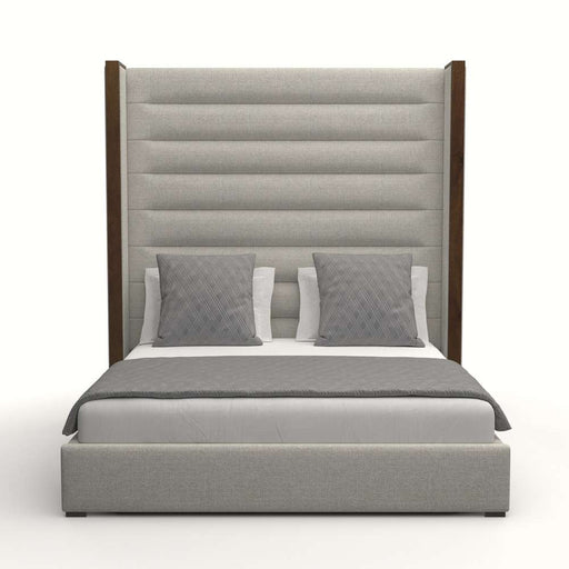 Nativa Interiors - Irenne Horizontal Channel Tufted Upholstered High Queen Grey Bed - BED-IRENNE-HC-HI-QN-PF-GREY - GreatFurnitureDeal