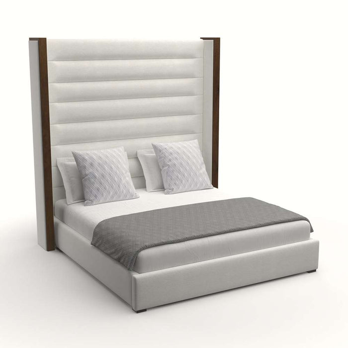 Nativa Interiors - Irenne Horizontal Channel Tufted Upholstered High Queen Off White Bed - BED-IRENNE-HC-HI-QN-PF-WHITE