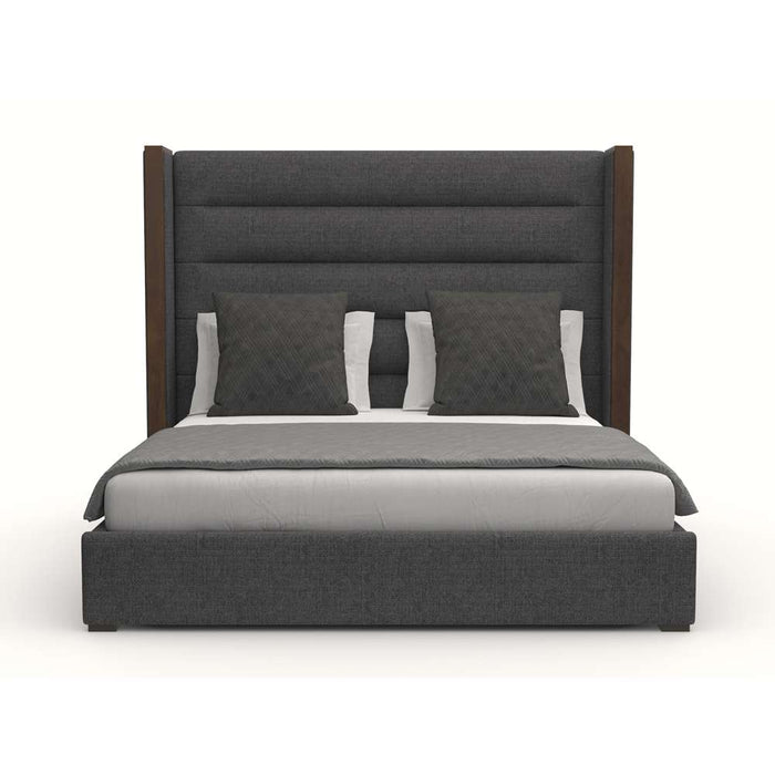 Nativa Interiors - Irenne Horizontal Channel Tufted Upholstered Medium Queen Charcoal Bed - BED-IRENNE-HC-MID-QN-PF-CHARCOAL - GreatFurnitureDeal
