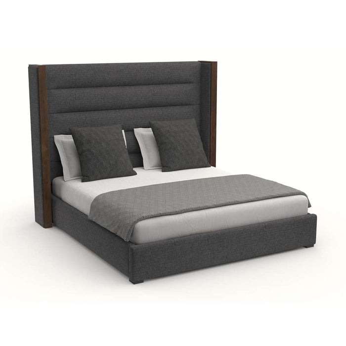 Nativa Interiors - Irenne Horizontal Channel Tufted Upholstered Medium California King Charcoal Bed - BED-IRENNE-HC-MID-CA-PF-CHARCOAL - GreatFurnitureDeal
