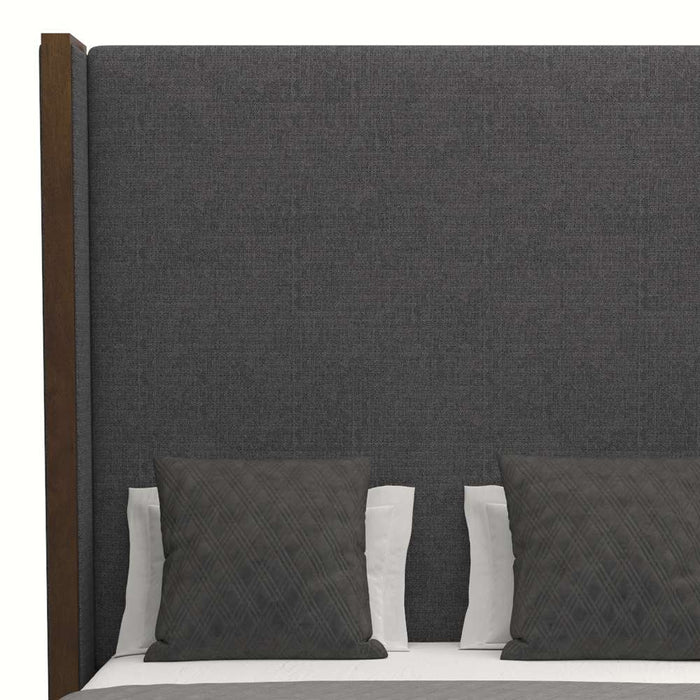 Nativa Interiors -  Irenne Plain Upholstered High Queen Charcoal Bed - BED-IRENNE-PL-HI-QN-PF-CHARCOAL - GreatFurnitureDeal