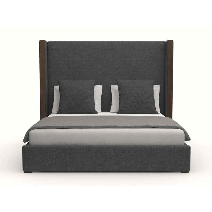 Nativa Interiors - Irenne Plain Upholstered Medium California King Charcoal Bed - BED-IRENNE-PL-MID-CA-PF-CHARCOAL - GreatFurnitureDeal
