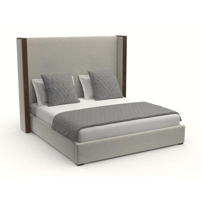 Nativa Interiors - Irenne Plain Upholstered Medium Queen Grey Bed - BED-IRENNE-PL-MID-QN-PF-GREY - GreatFurnitureDeal