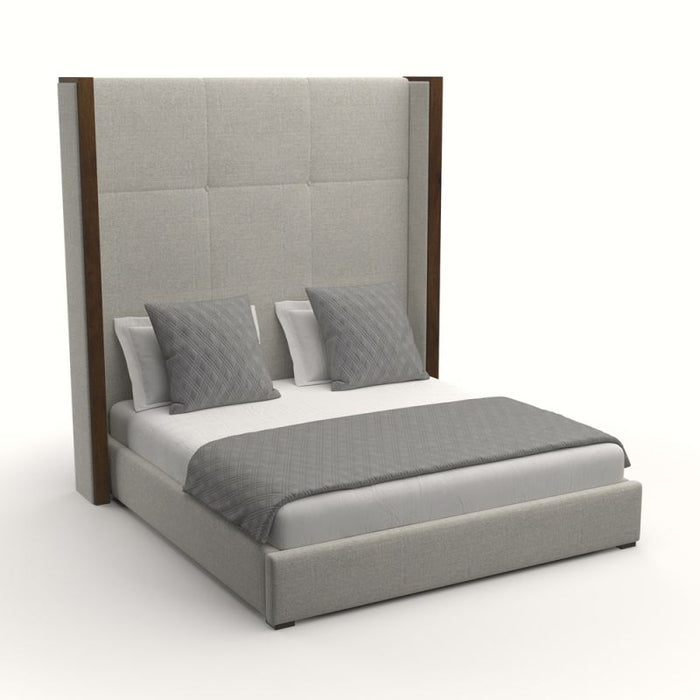 Nativa Interiors - Irenne Simple Tufted Upholstered High Height California King Grey Bed - BED-IRENNE-ST-HI-CA-PF-GREY - GreatFurnitureDeal