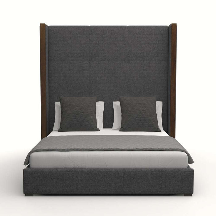 Nativa Interiors - Irenne Simple Tufted Upholstered High California King Charcoal Bed - BED-IRENNE-ST-HI-CA-PF-CHARCOAL - GreatFurnitureDeal