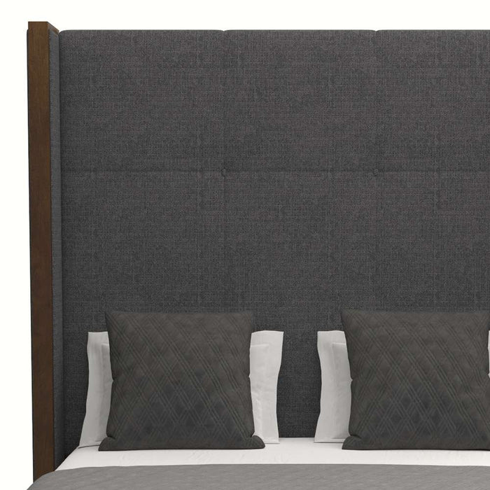 Nativa Interiors - Irenne Simple Tufted Upholstered High California King Charcoal Bed - BED-IRENNE-ST-HI-CA-PF-CHARCOAL - GreatFurnitureDeal