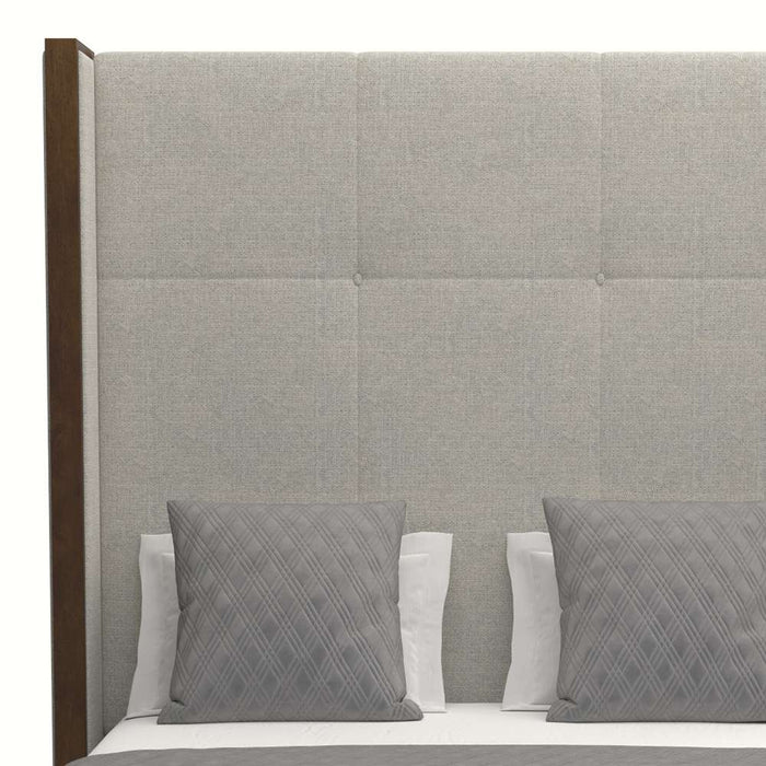 Nativa Interiors - Irenne Simple Tufted Upholstered High California King Charcoal Bed - BED-IRENNE-ST-HI-CA-PF-CHARCOAL - GreatFurnitureDeal